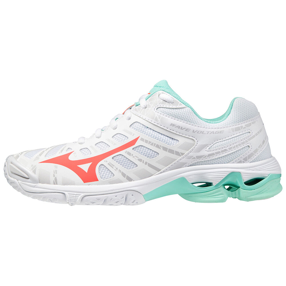 Zapatillas Voleibol Mizuno Wave Voltage Mujer Blancas/Coral Ofertas PCDF-42596